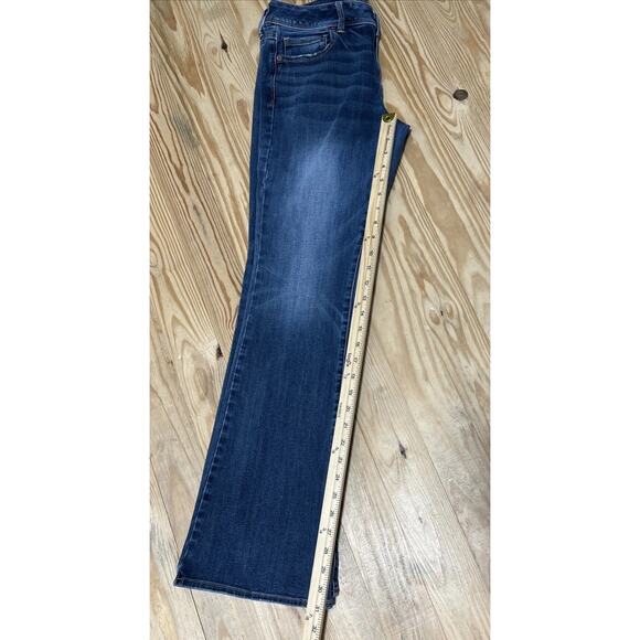 American Eagle Kick Boot Jeans Womens 10 Blue Stretch Dark Wash Denim 31x31 - Picture 7 of 7